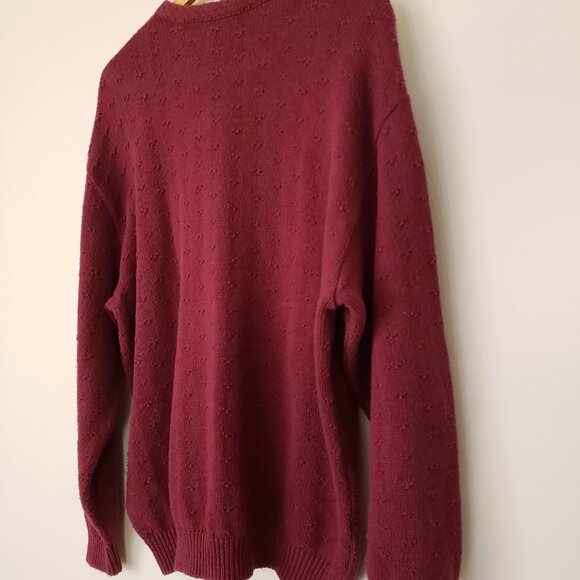 Vintage Northern Reflections By Parkhurst Maroon Farmhouse Knit Sweater Size L - Picture 8 of 15